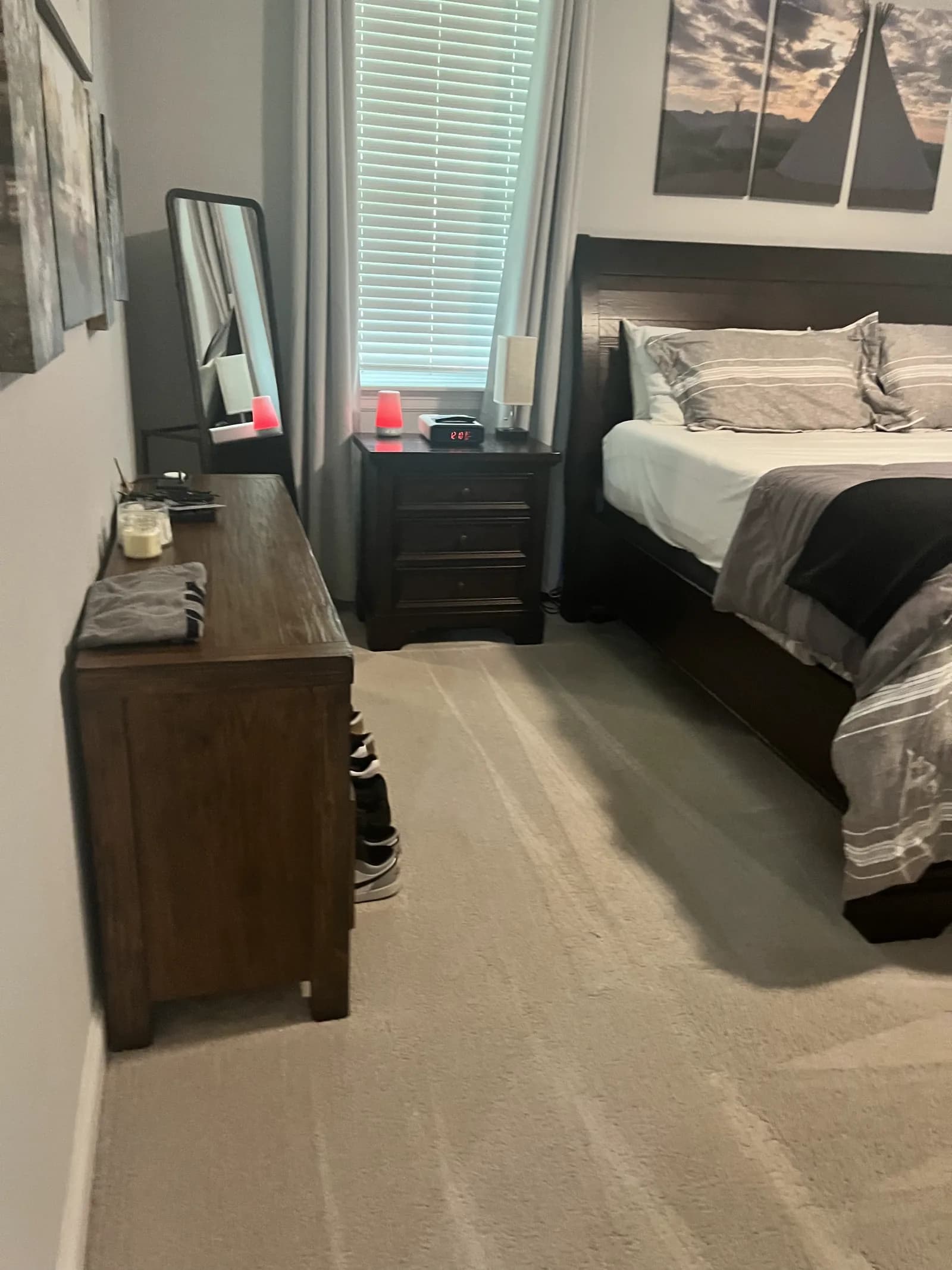Client bedroom made up after a clean