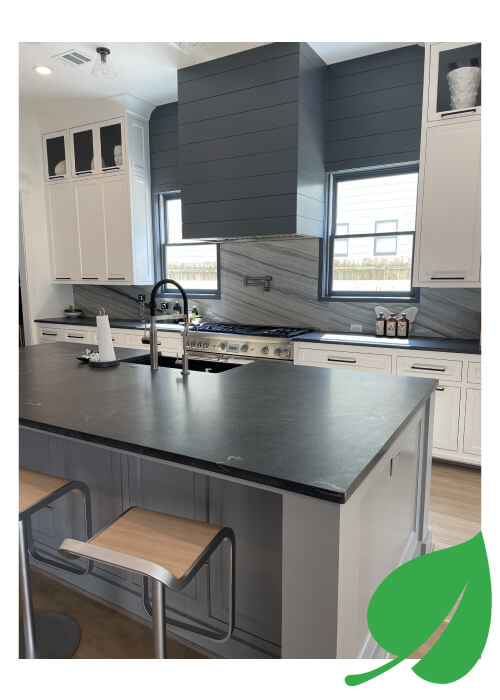 A kitchen in gray theme